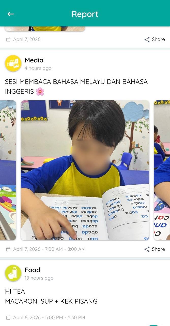 Reading session report in Bahasa and English